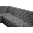 Meridian Furniture Tuft Grey Velvet Modular Sectional