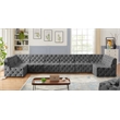 Meridian Furniture Tuft Grey Velvet Modular Sectional