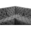 Meridian Furniture Tuft Grey Velvet Modular Sectional