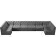 Meridian Furniture Tuft Grey Velvet Modular Sectional