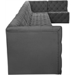 Meridian Furniture Tuft Grey Velvet Modular Sectional