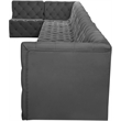 Meridian Furniture Tuft Grey Velvet Modular Sectional