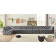 Meridian Furniture Tuft Grey Velvet Modular Sectional