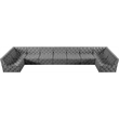 Meridian Furniture Tuft Grey Velvet Modular Sectional
