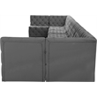Meridian Furniture Tuft Grey Velvet Modular Sectional
