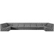 Meridian Furniture Tuft Grey Velvet Modular Sectional