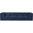 Meridian Furniture Tuft Navy Velvet Modular Sofa