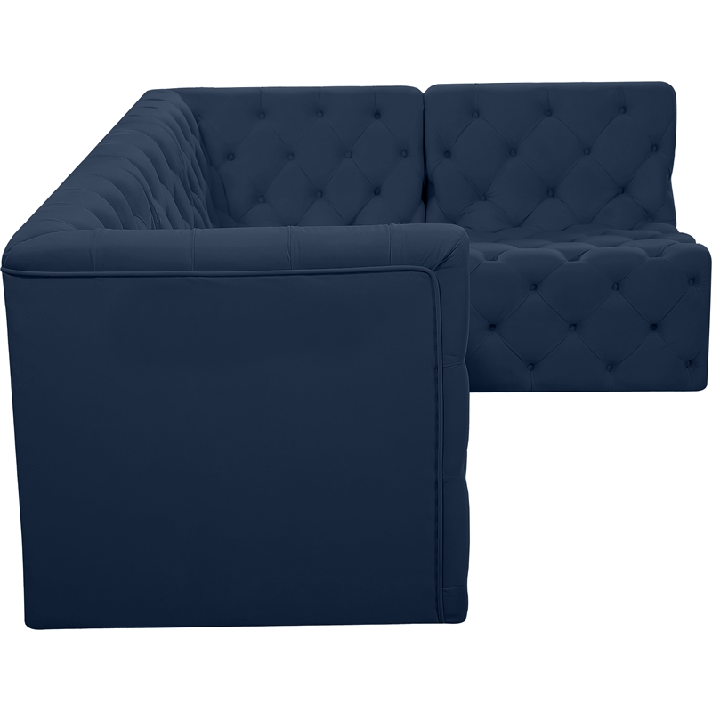 Meridian Furniture Tuft Navy Velvet Modular Sectional