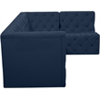 Meridian Furniture Tuft Navy Velvet Modular Sectional