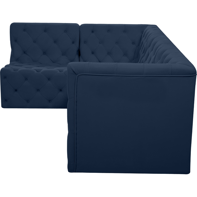 Meridian Furniture Tuft Navy Velvet Modular Sectional