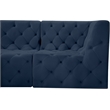 Meridian Furniture Tuft Navy Velvet Modular Sectional