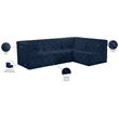 Meridian Furniture Tuft Navy Velvet Modular Sectional