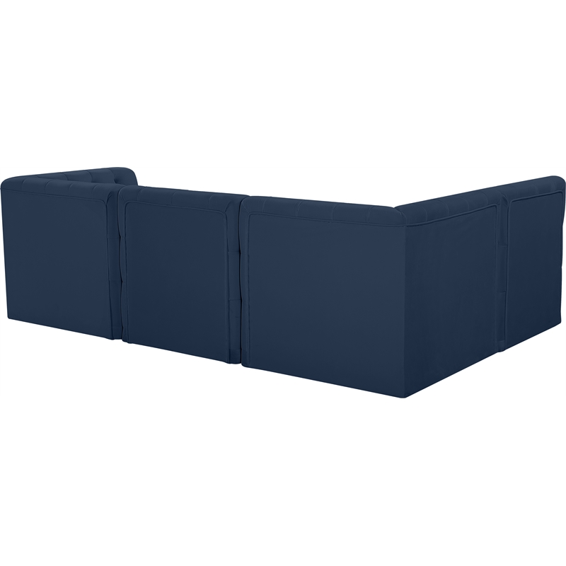 Meridian Furniture Tuft Navy Velvet Modular Sectional
