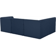 Meridian Furniture Tuft Navy Velvet Modular Sectional