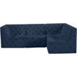 Meridian Furniture Tuft Navy Velvet Modular Sectional
