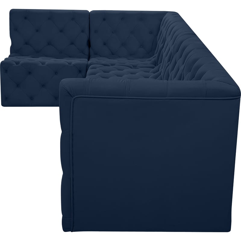 Meridian Furniture Tuft Navy Velvet Modular Sectional