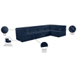 Meridian Furniture Tuft Navy Velvet Modular Sectional