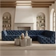 Meridian Furniture Tuft Navy Velvet Modular Sectional