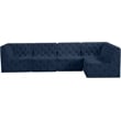 Meridian Furniture Tuft Navy Velvet Modular Sectional