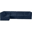 Meridian Furniture Tuft Navy Velvet Modular Sectional