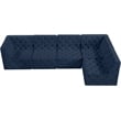 Meridian Furniture Tuft Navy Velvet Modular Sectional