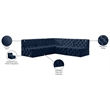 Meridian Furniture Tuft Navy Velvet Modular Sectional