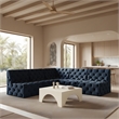 Meridian Furniture Tuft Navy Velvet Modular Sectional