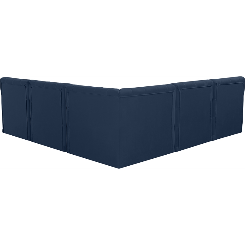Meridian Furniture Tuft Navy Velvet Modular Sectional