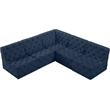 Meridian Furniture Tuft Navy Velvet Modular Sectional