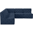 Meridian Furniture Tuft Navy Velvet Modular Sectional