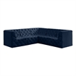 Meridian Furniture Tuft Navy Velvet Modular Sectional