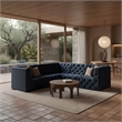Meridian Furniture Tuft Navy Velvet Modular Sectional