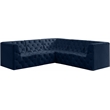 Meridian Furniture Tuft Navy Velvet Modular Sectional