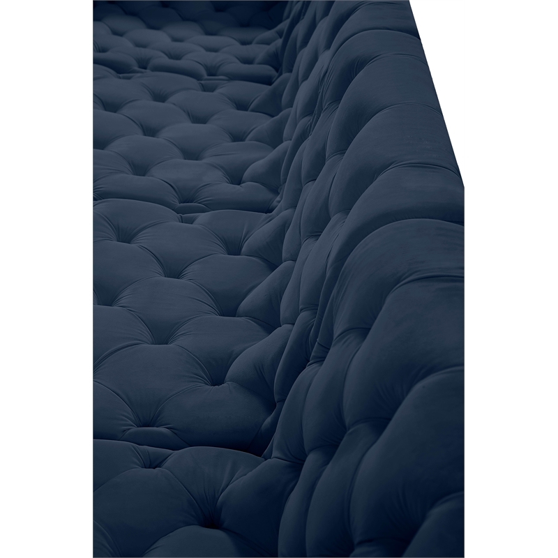 Meridian Furniture Tuft Navy Velvet Modular Sectional