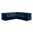 Meridian Furniture Tuft Navy Velvet Modular Sectional