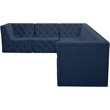 Meridian Furniture Tuft Navy Velvet Modular Sectional