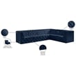 Meridian Furniture Tuft Navy Velvet Modular Sectional