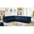 Meridian Furniture Tuft Navy Velvet Modular Sectional