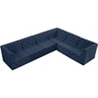 Meridian Furniture Tuft Navy Velvet Modular Sectional