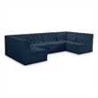 Meridian Furniture Tuft Navy Velvet Modular Sectional