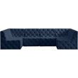 Meridian Furniture Tuft Navy Velvet Modular Sectional