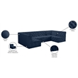 Meridian Furniture Tuft Navy Velvet Modular Sectional