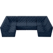 Meridian Furniture Tuft Navy Velvet Modular Sectional
