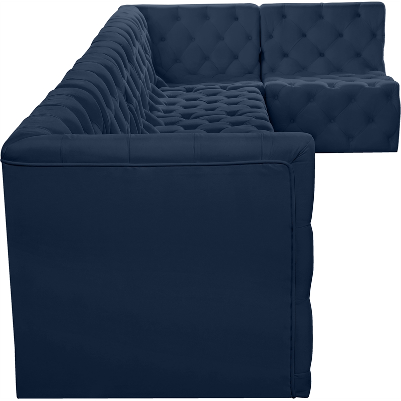 Meridian Furniture Tuft Navy Velvet Modular Sectional