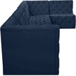 Meridian Furniture Tuft Navy Velvet Modular Sectional