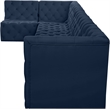 Meridian Furniture Tuft Navy Velvet Modular Sectional
