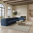 Meridian Furniture Tuft Navy Velvet Modular Sectional