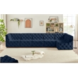 Meridian Furniture Tuft Navy Velvet Modular Sectional