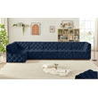 Meridian Furniture Tuft Navy Velvet Modular Sectional