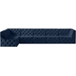 Meridian Furniture Tuft Navy Velvet Modular Sectional
